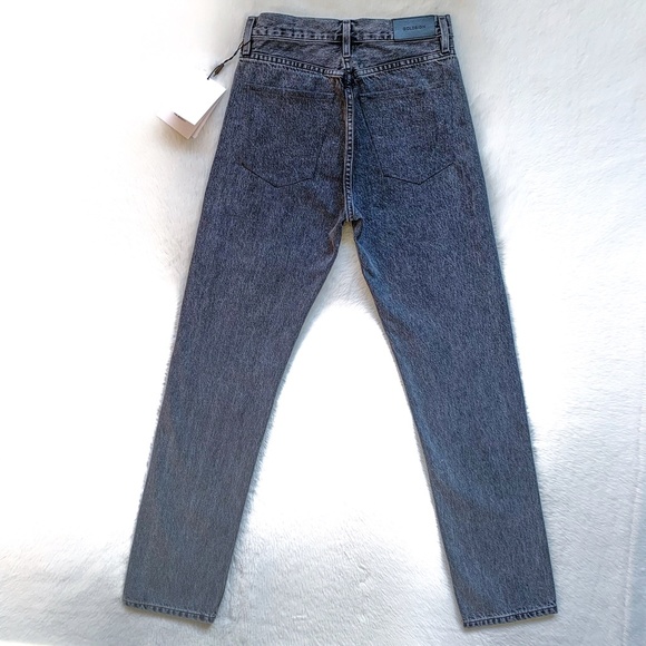 GOLDSIGN Benefit High Rise Relaxed Straight Farrow Cotton Jeans - Picture 8 of 13